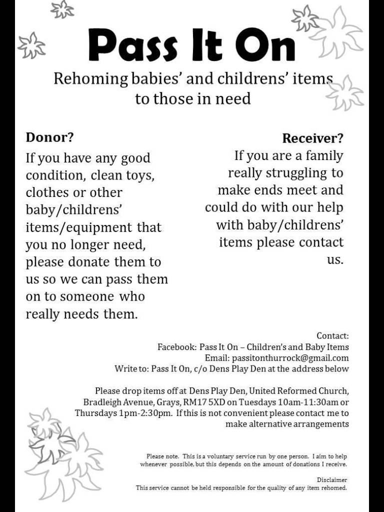 Pass It On – Children’s and Baby Items