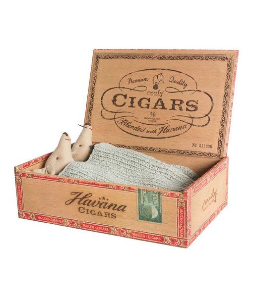Maileg Mum & Dad Mouse in Cigar Box