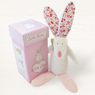 Rufus Rabbit Pink Rattle and Gift Box
