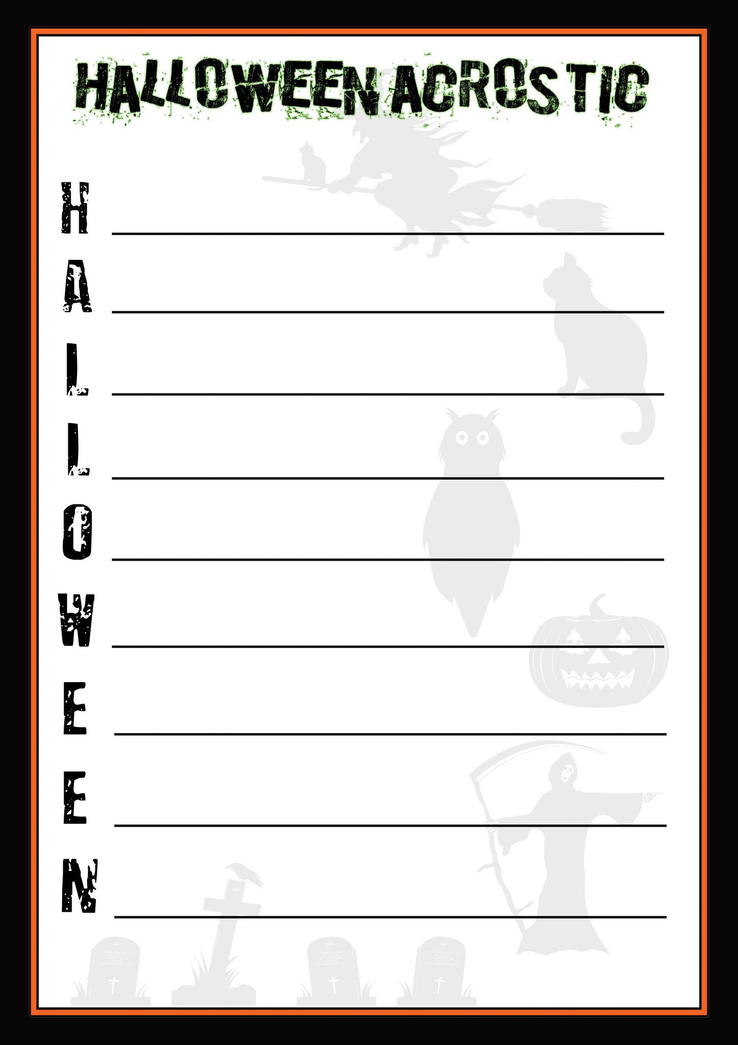 Halloween Acrostic Poem