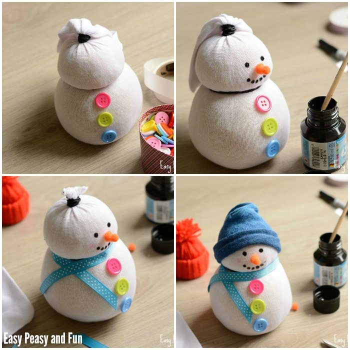 No-Sew Sock Snowman Craft