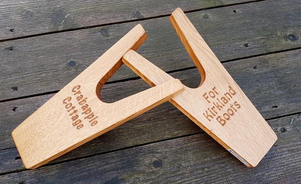 Solid Oak Engraved Boot Jack, Muddy Boot / Welly Remover