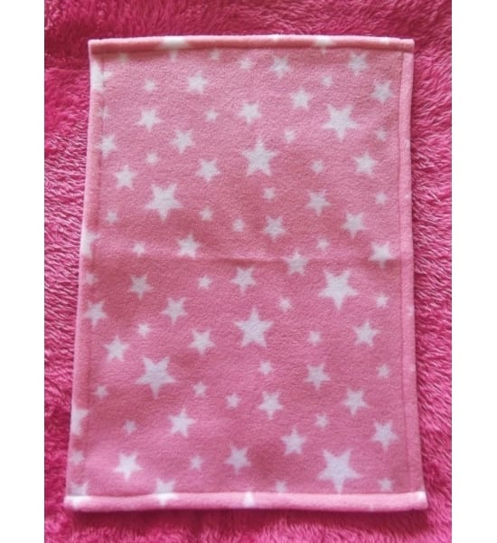 Pink Starry Night Fleece Blanket for Doll’s Cot or Pram